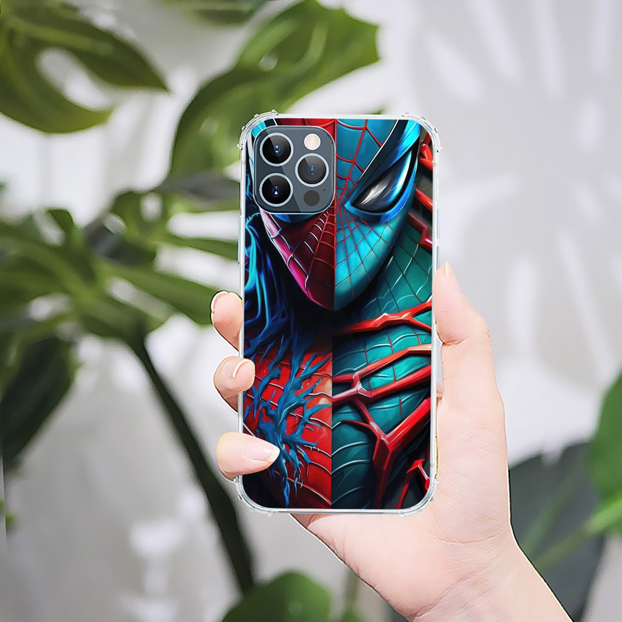 （画像用） Spider Man スパイダーマン 【iPhone 12シリーズ対応】透明スマホケース（クリアソフトケース）